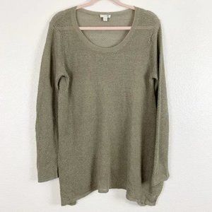 Pure Jill Taupe Knitted Linen Blend Tunic Blouse